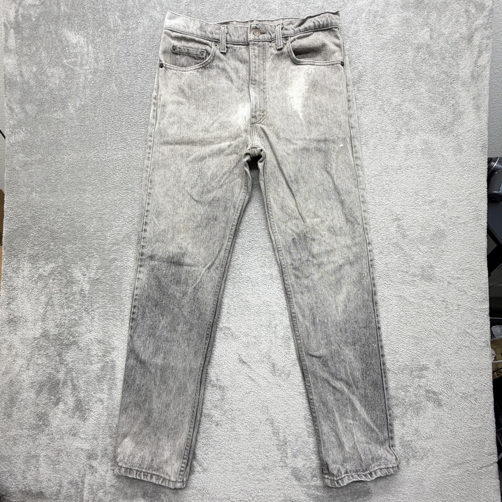 Vintage Levis 505 Jeans Mens 34x32 Gray Straight Acid Wash Zip Fly